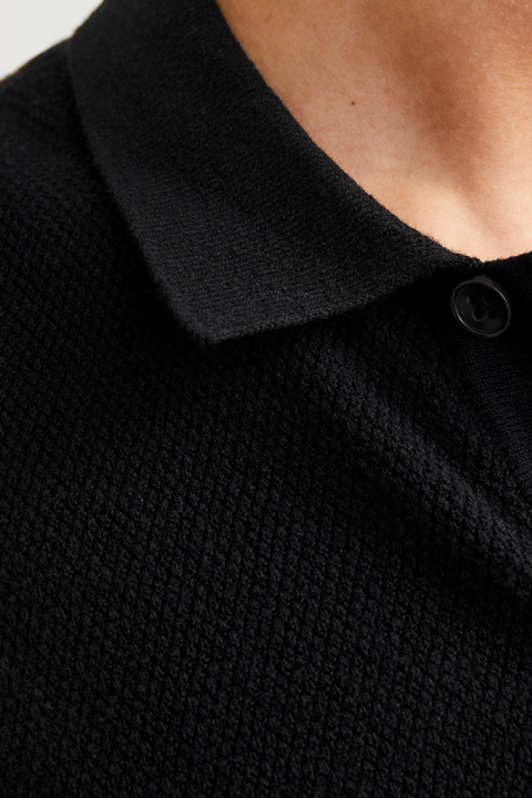 Jack & Jones Emil Knit Structure Hemd SS Black