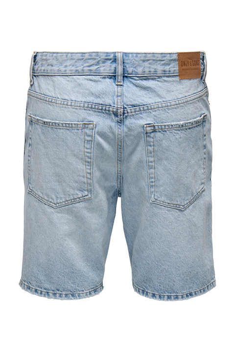 ONLY & SONS Edge Straight Fit Denim Shorts Light Blue Denim