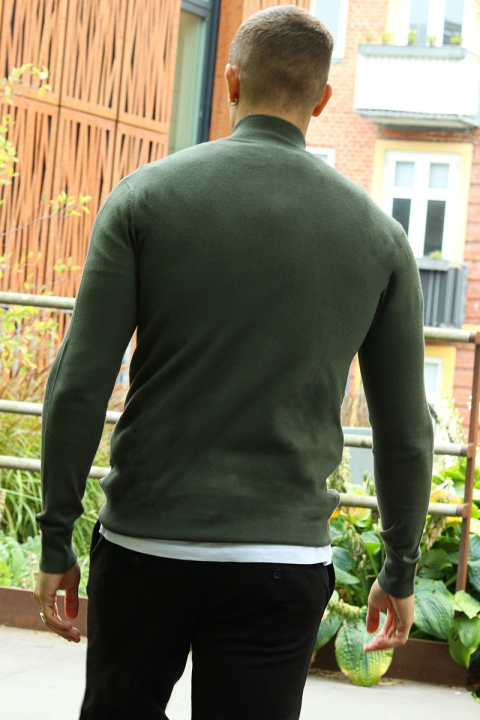 JEFF FRANKIE HALF ZIP KNIT Army