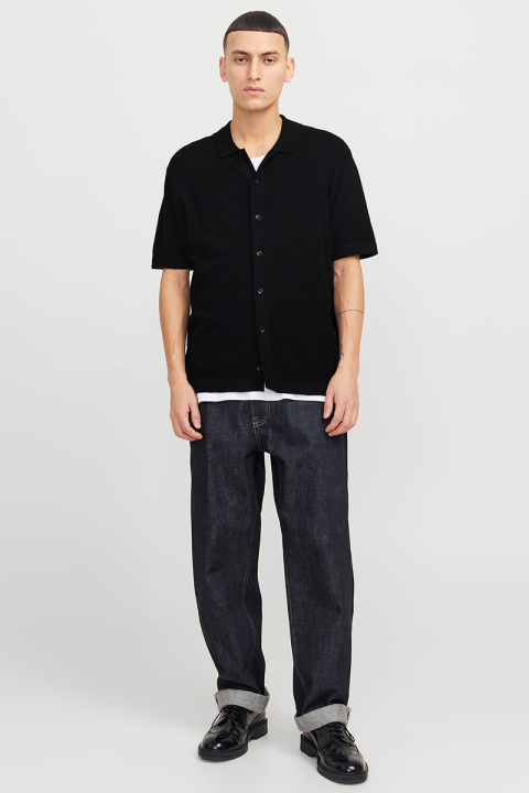 Jack & Jones Emil Knit Structure Hemd SS Black