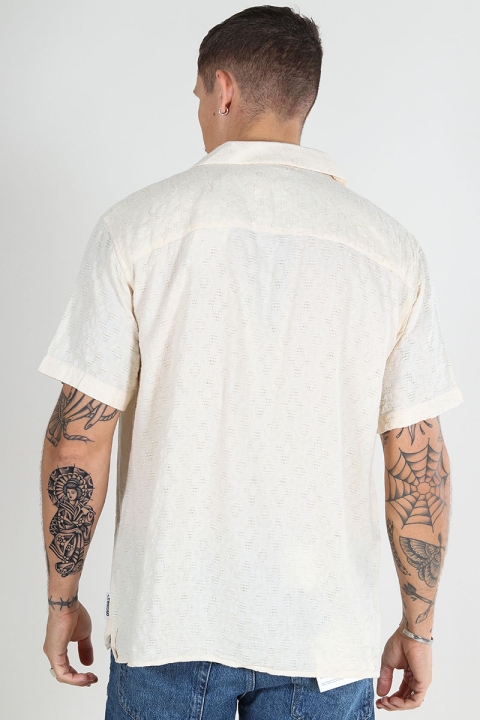 Jack & Jones Mina Jacquard Resort Hemd SS Buttercream