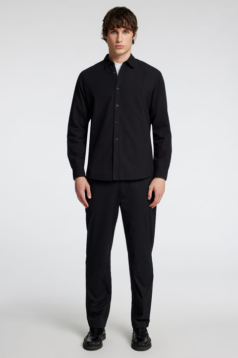 Selected Slim Sun Linen Hemd LS Black