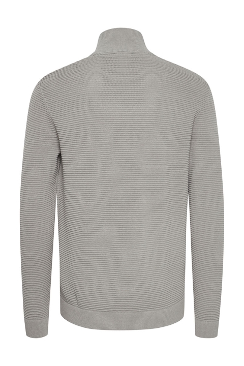 Solid Valencia Knit Full  Zip Light Grey Melange