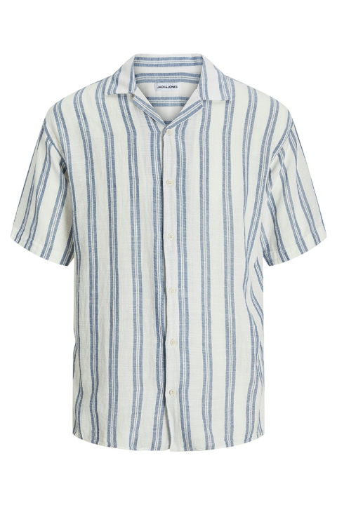 Jack & Jones Enzo Stripe Resort Hemd SS White