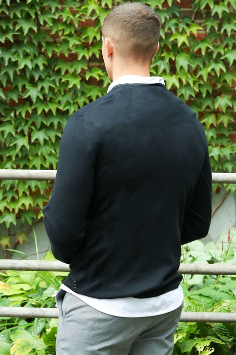 JEFF GREYSON CREW KNIT Black