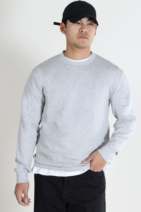 Selected SLHEMANUEL SOFT CREW NECK SWEAT NOOS Light Grey Melange