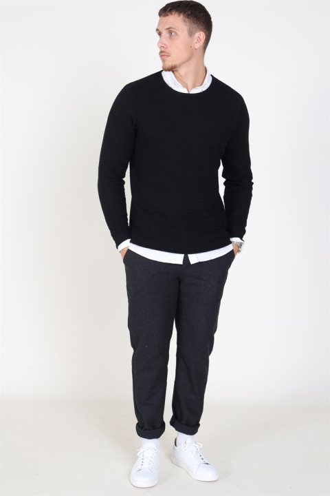 Clean Cut Aberdeen Crew Neck Stricken Black