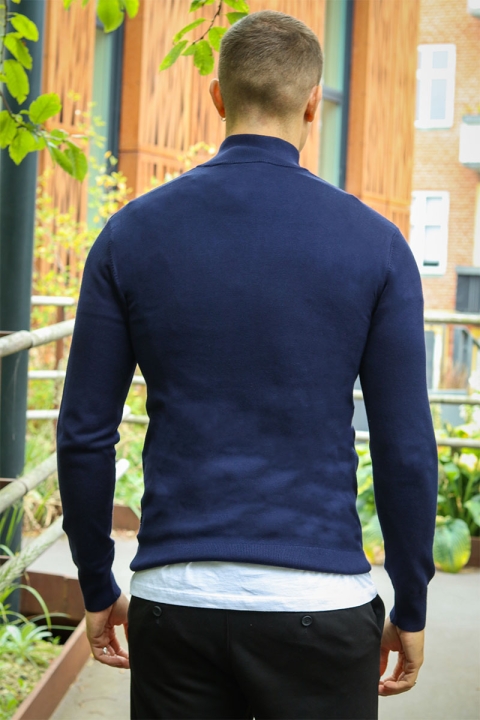 JEFF FRANKIE HALF ZIP KNIT Navy