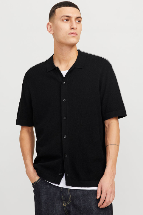 Jack & Jones Emil Knit Structure Hemd SS Black