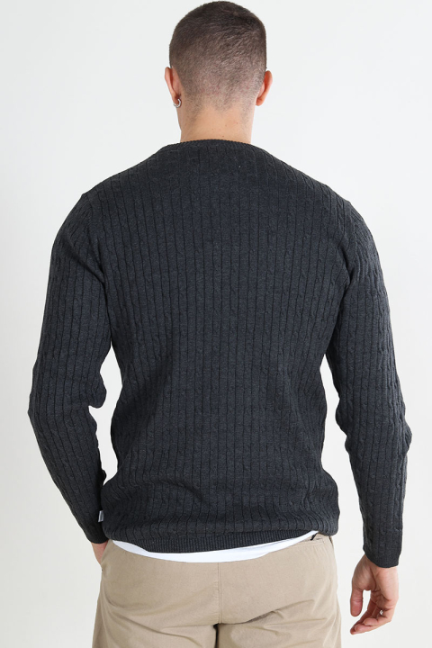 Kronstadt Cable Cotton Knit Charcoal Mix