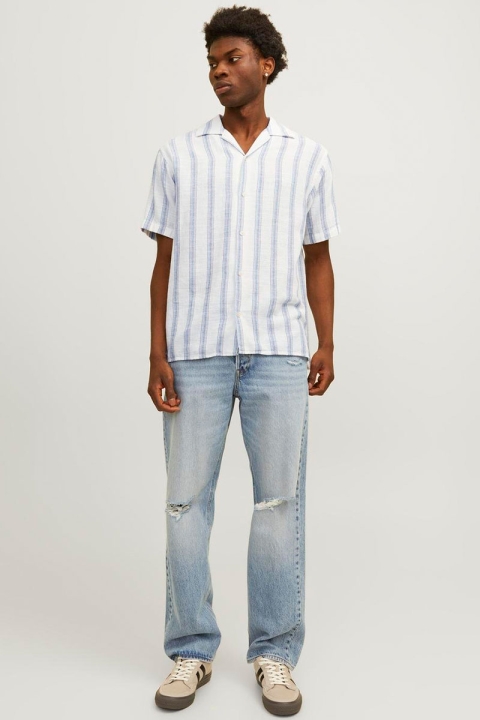 Jack & Jones Noto Stripe Resort Hemd SS Cloud Dancer