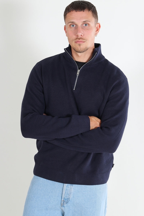 Jack & Jones Milano Stitch Knit Half Zip Night Sky