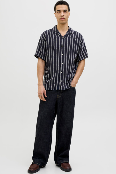 Jack & Jones Enzo Stripe Resort Hemd SS Sky Captain