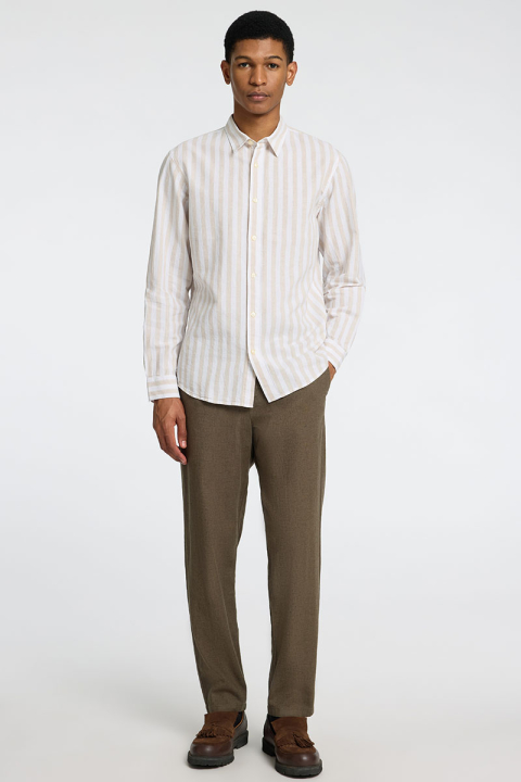 Selected Slim Sun Linen Hemd LS Pure Cashmere Stripe