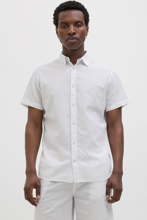 Jack & Jones Summer Linen Hemd SS White