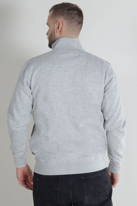 Kronstadt Lars Badge Zip Sweat Lt Grey Mix