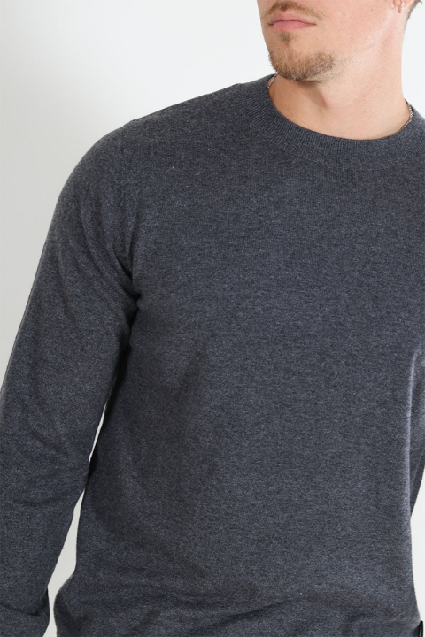 Jack & Jones Carter Knit Crew Neck Dark Grey Melange