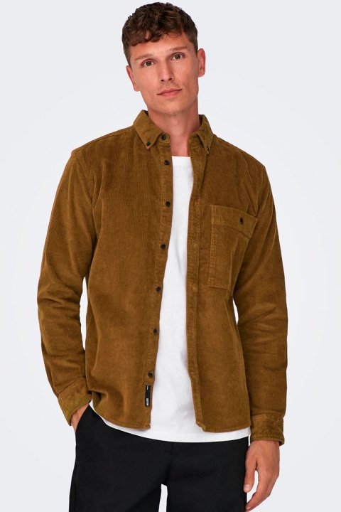 ONLY & SONS New Terry Corduroy LS Hemd Monks Robe