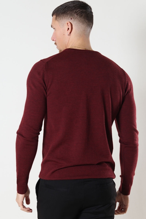 Clean Cut Copenhagen Merino Wool Crew Dark Plum Melange