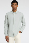 Selected Slim Sun Linen Hemd LS Iceberg Green / White