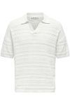 ONLY & SONS Grayson SS Chocket Knit Polo Cloud Dancer