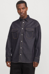 Jack & Jones Austin Wide Fit Denim Hemd LS Dark Denim