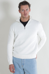 Selected Dane LS Structure Knit Half Zip Bright White