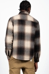 Fat Moose Bryce Cotton Check Overshirt Dark Brown Check