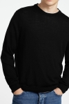 Selected Tray LS Merino Knit Crew Neck Black