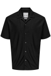 ONLY & SONS Kari Relaxed Plizze Resort SS Hemd Black