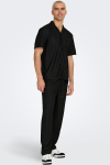 ONLY & SONS Kari Relaxed Plizze Resort SS Hemd Black