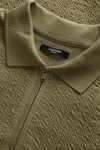 Jack & Jones Laethan LS Zip Polo  Dusky Green