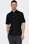 ONLY & SONS Caiden SS Linen Hemd Black