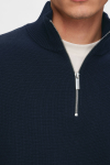 Selected Dane LS Structure Knit Half Zip Sky Captain