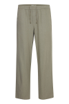 Solid Allan Elsticated Wide Fit Linen Pants Vetiver