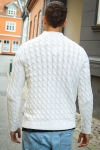 ONLY & SONS Kicker Cable Knit Half Zip Antique White