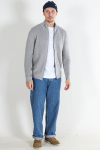 Solid Valencia Knit Full  Zip Light Grey Melange