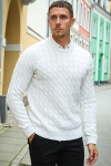 ONLY & SONS Kicker Cable Knit Crew Neck Antique White