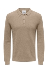 ONLY & SONS Phil Rib LS Polo Knit Chinchilla