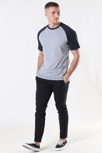 Raglan T-Hemd Oxford Grey/Heather Black