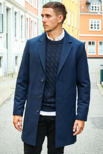 Harrison Wool Coat Navy Blazer