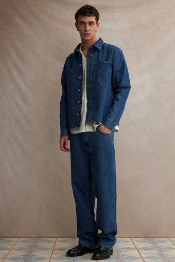 William Overshirt Middle Blue Denim