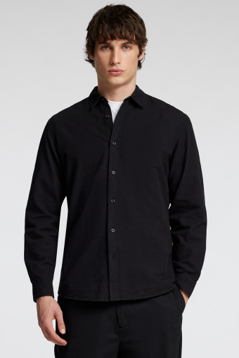 Slim Sun Linen Hemd LS Black