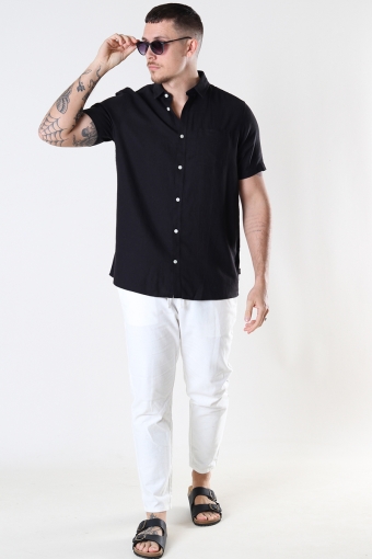 Allan SS Linen Hemd True Black