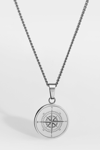 Compass Halskette  Sølvtonet