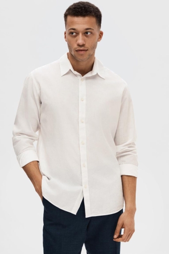 Slim New Linen Hemd LS White