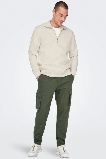 Linus Cargo Cotton Linen Pants Olive Night