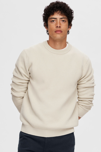 Dane LS Structure Knit Crew Neck Oatmeal