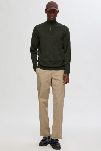 Tray LS Merino Knit Half Zip Forest Night