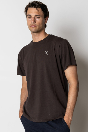 Cross Logo Organic Tee Dark Brown